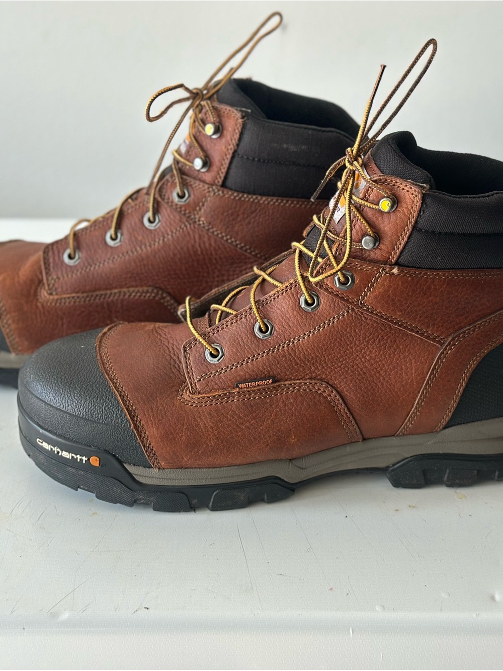 Like New Carhartt Ground Force Men’s Brown Work Boots -Composite Toe Waterproof